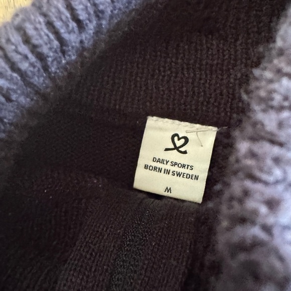 Daily Sports Womens Half Zip Knit Sweater Navy Blue Medium - Picture 4 of 5